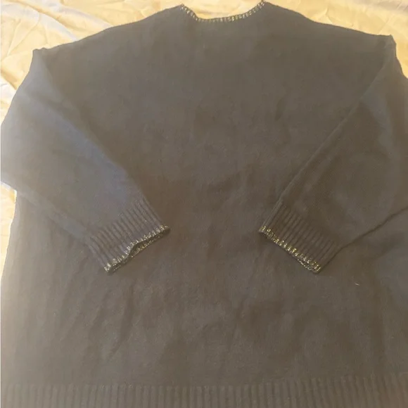 Torrid Black Sweater with Festive Embroidery Christmas Sweater - Picture 7 of 8